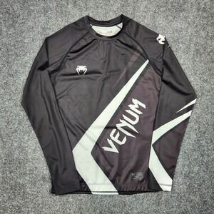 Venum Contender 4.0 Rash Guard Shirt Mens‎ Large Black Long Sleeve MMA